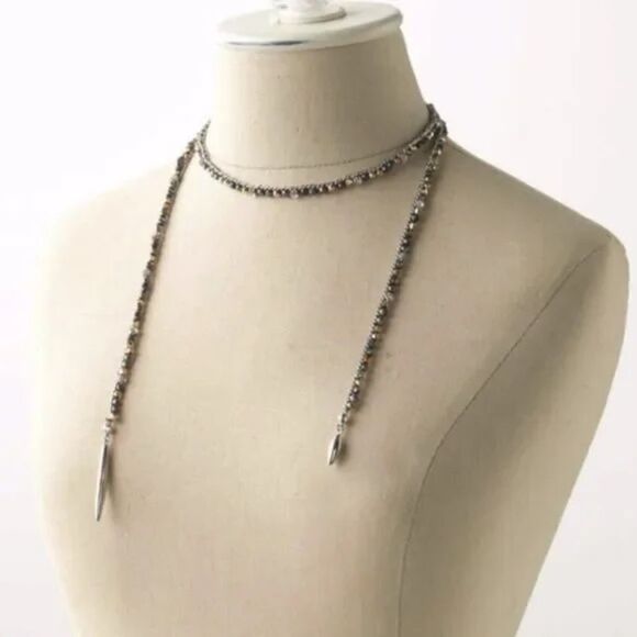 Stella & Dot Zoe Lariat Necklace – Gold Hematite Mix - Picture 10 of 12